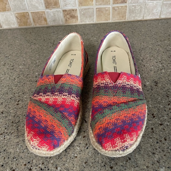 Toms Women’s Alpargata Multi Color Rope Espadrille Slip on Sneaker Size 7.5 - Picture 2 of 9